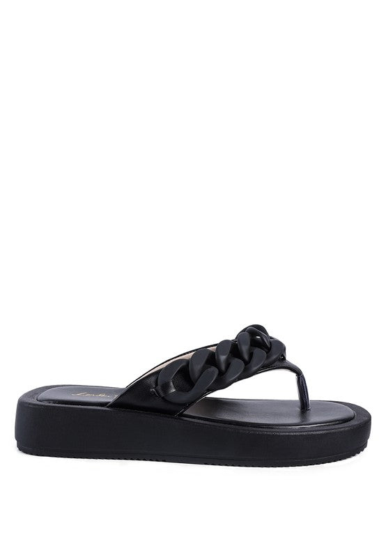 SANDALIAS DE DESTALONADA CON CADENA DE METAL