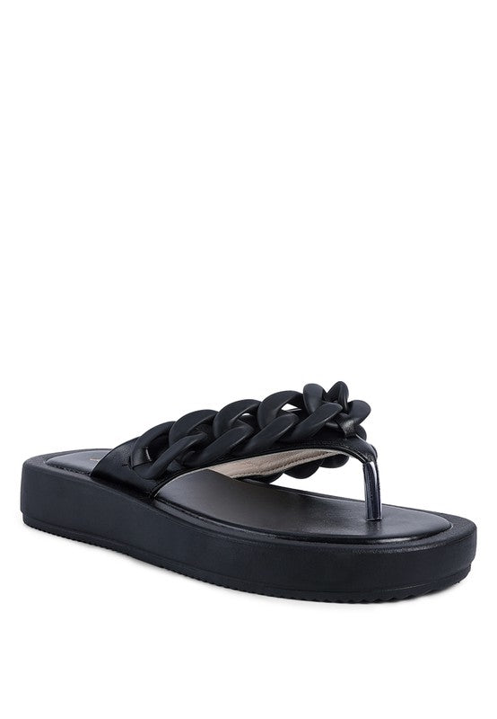 SANDALIAS DE DESTALONADA CON CADENA DE METAL
