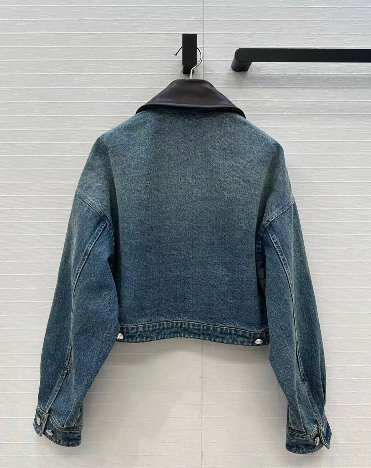 Logo Light Blue Cropped Denim Jacket | PRA (2 Colors)