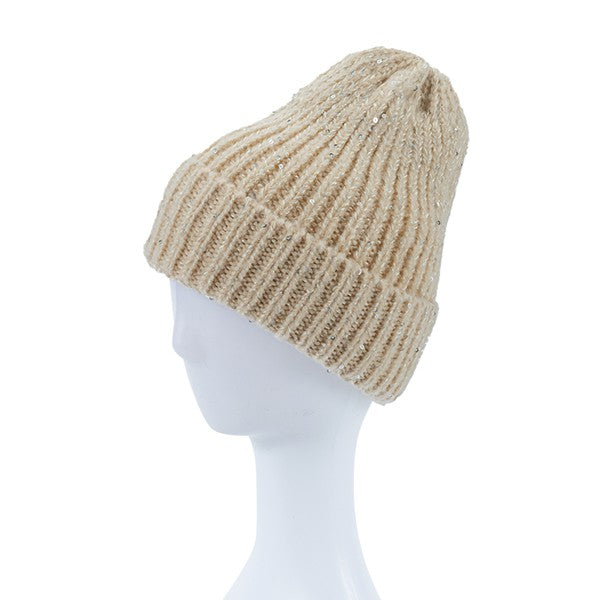 GORRO DE PUNTO CON LENTEJUELAS