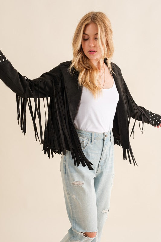 Studded Fringe Western Jacket (3 Colors)