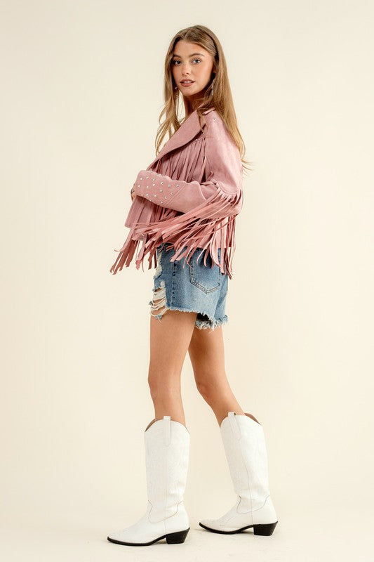 Studded Fringe Western Jacket (3 Colors)