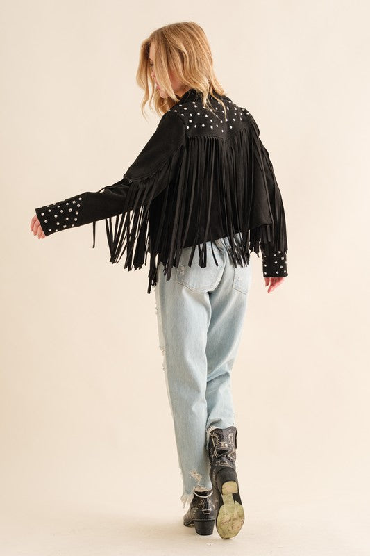 Studded Fringe Western Jacket (3 Colors)