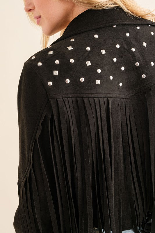 Studded Fringe Western Jacket (3 Colors)