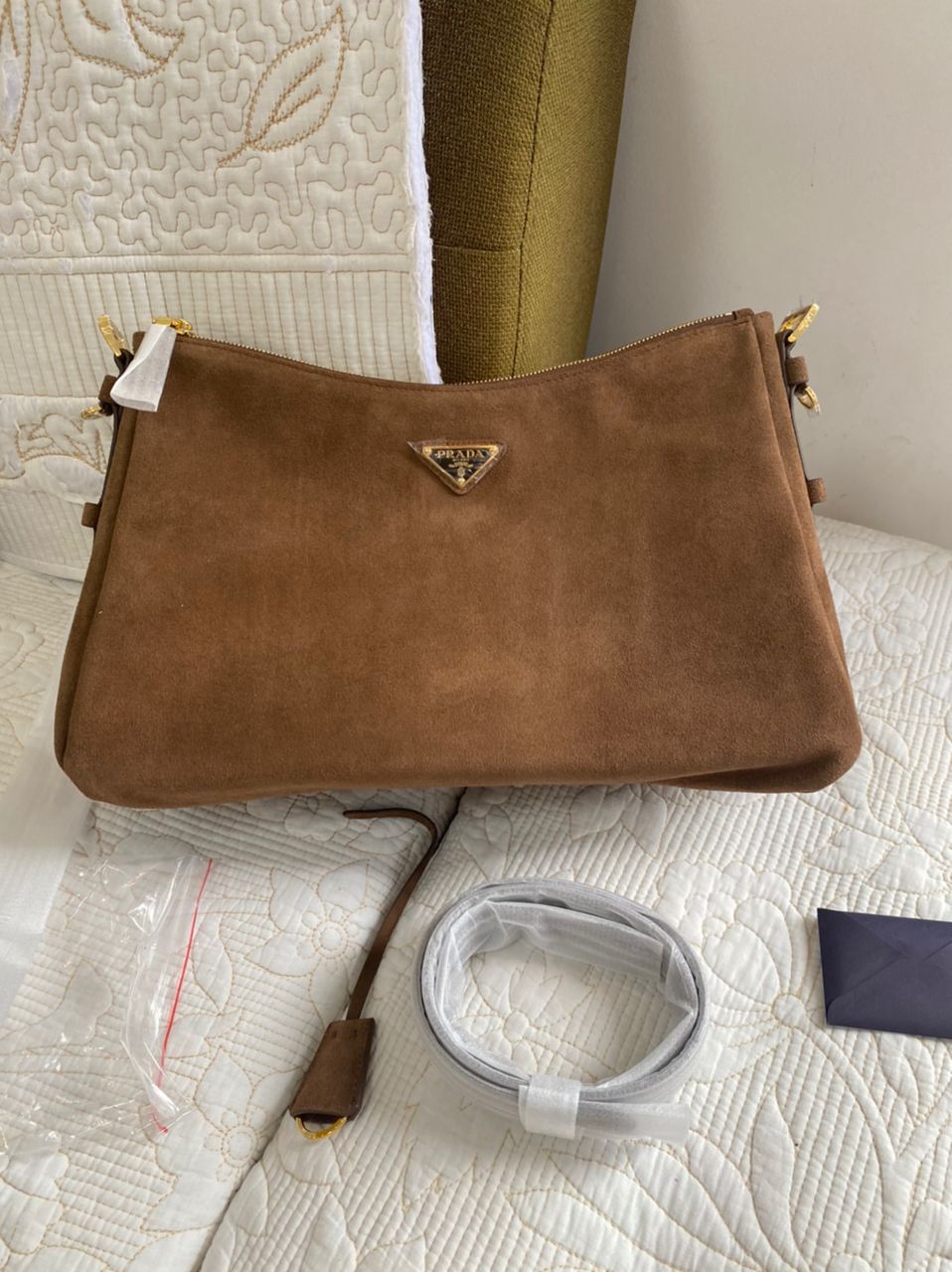 Aimée medium suede shoulder bag | Cinnamon