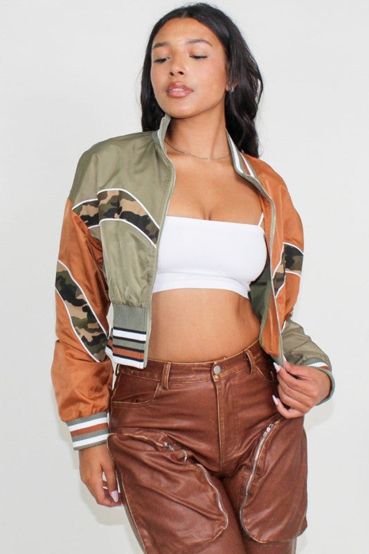 Army Aesthetic Color Block Jacket