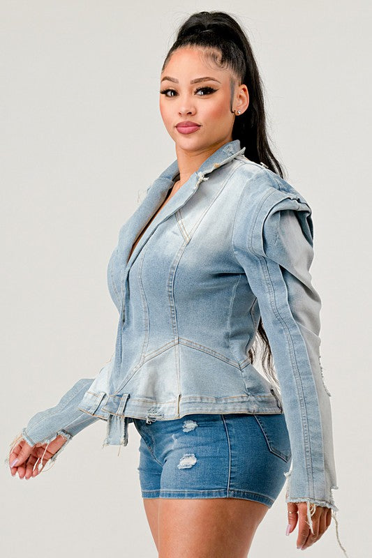 Vintage Denim Jean Blazer Jacket
