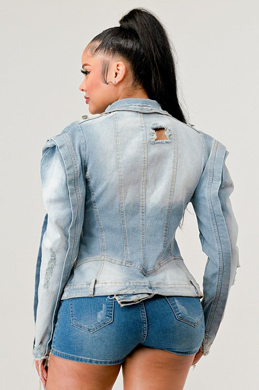 Vintage Denim Jean Blazer Jacket