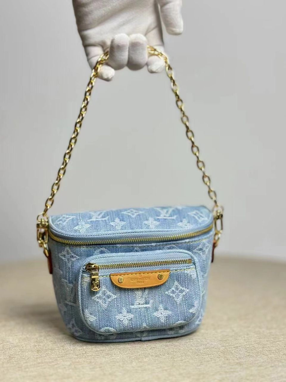 Denim Monogram Mini Bumbag