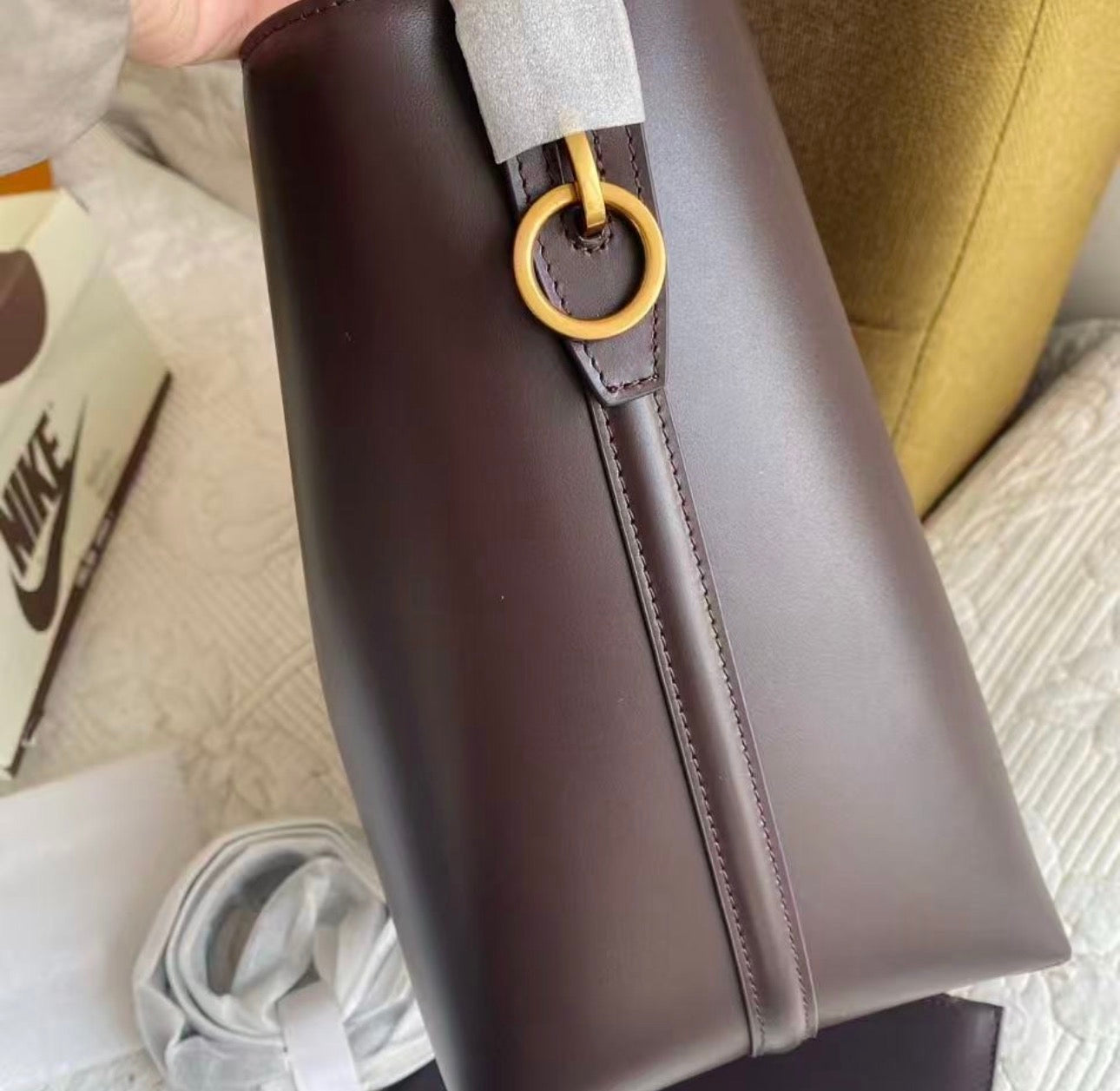 YSL | Le 37 Small Bag in Shiny Leather in Brown