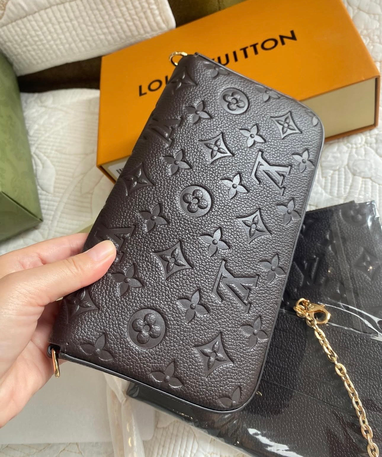 Chocolate Brown 3-PC POCHETTE FELICIE