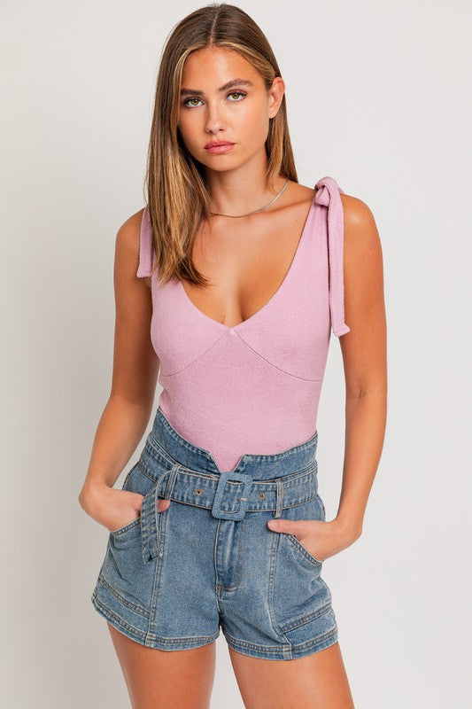 Soft Strap Tie Bodysuit