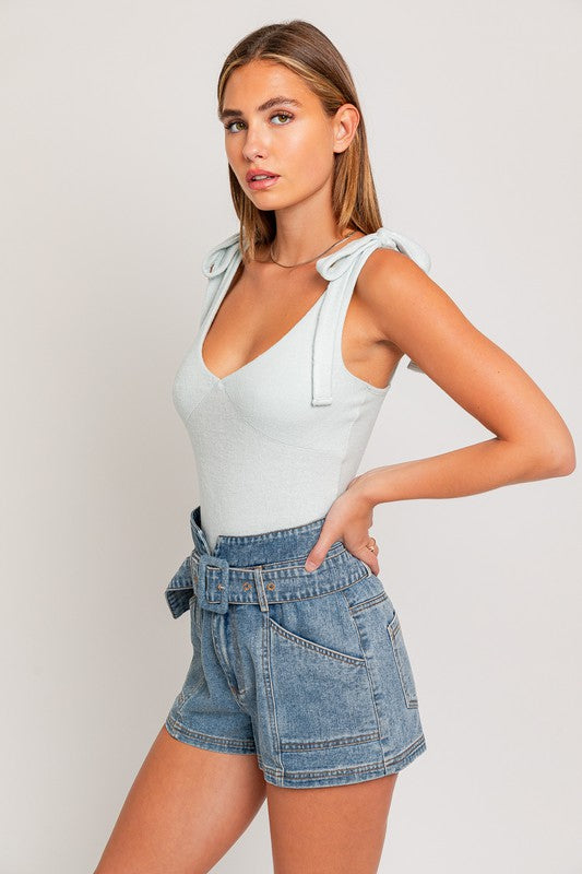 Soft Strap Tie Bodysuit