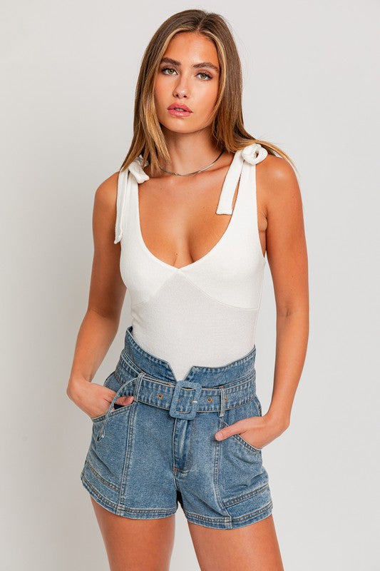 Soft Strap Tie Bodysuit