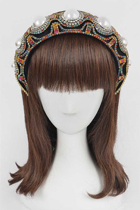 Pearl Accent Iconic Full Stone Headband