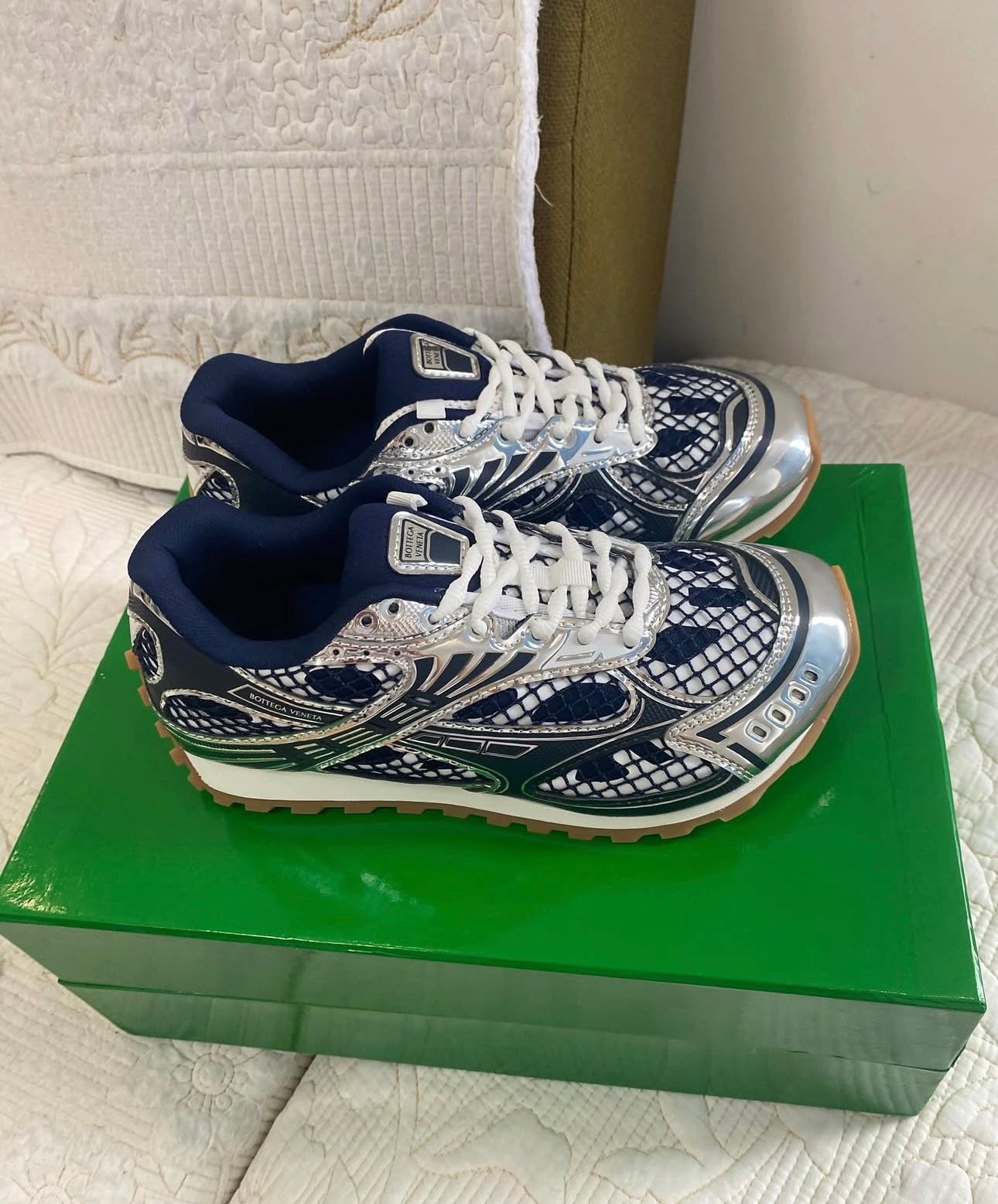 Bottega Orbit Low Top Sneaker (Unisex) Abyss-Silver