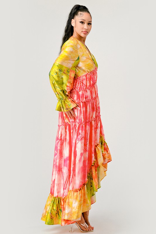 Sunset Hues Tiered Maxi Dress