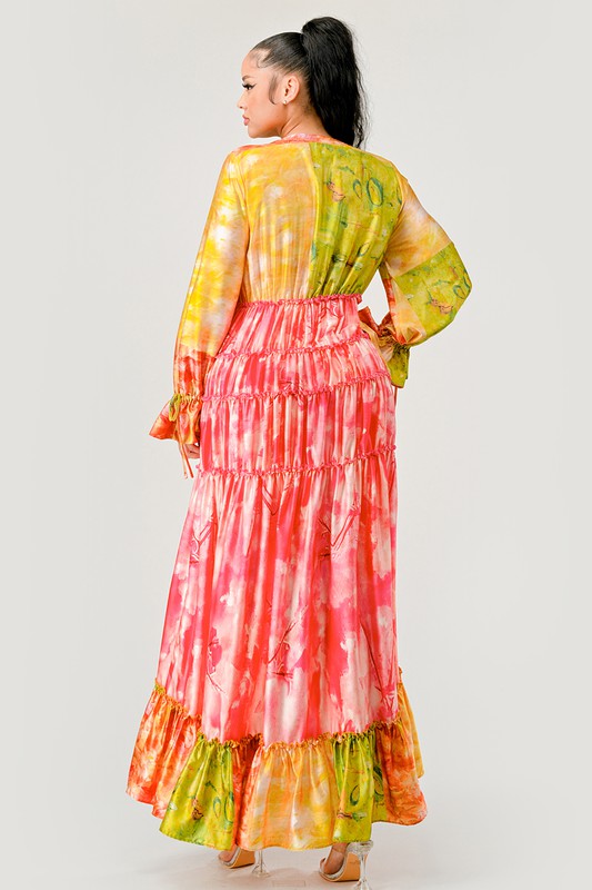 Sunset Hues Tiered Maxi Dress