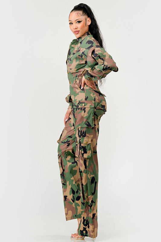 “IF YOU WANT WAR” Ruffle Sleeve Jumpsuit