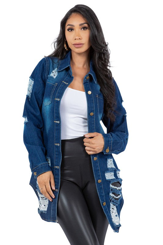 DISTRESSED DENIM JACKET