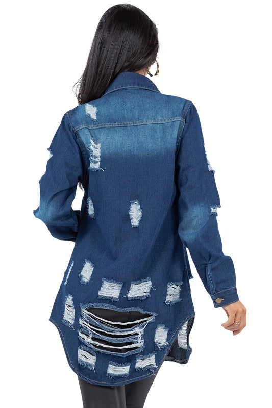 DISTRESSED DENIM JACKET