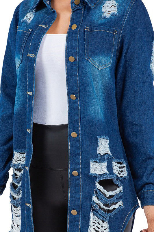 DISTRESSED DENIM JACKET