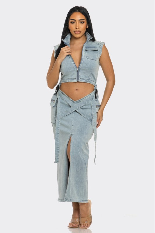 ENVY ME | Tailor Denim Co-ord Set