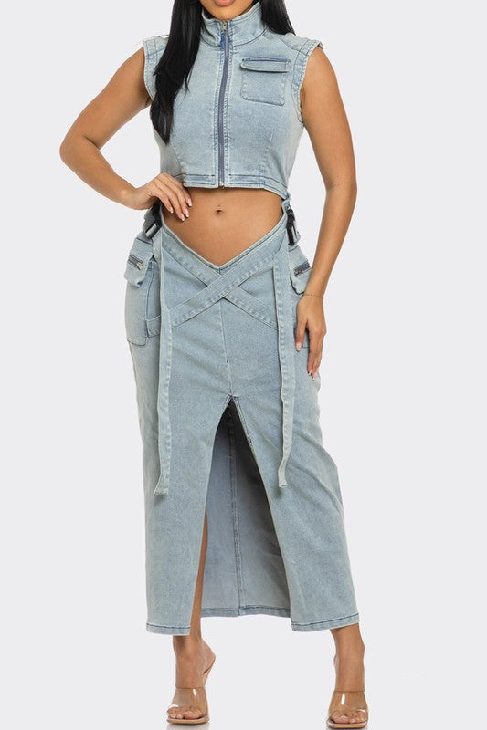 ENVY ME | Tailor Denim Co-ord Set