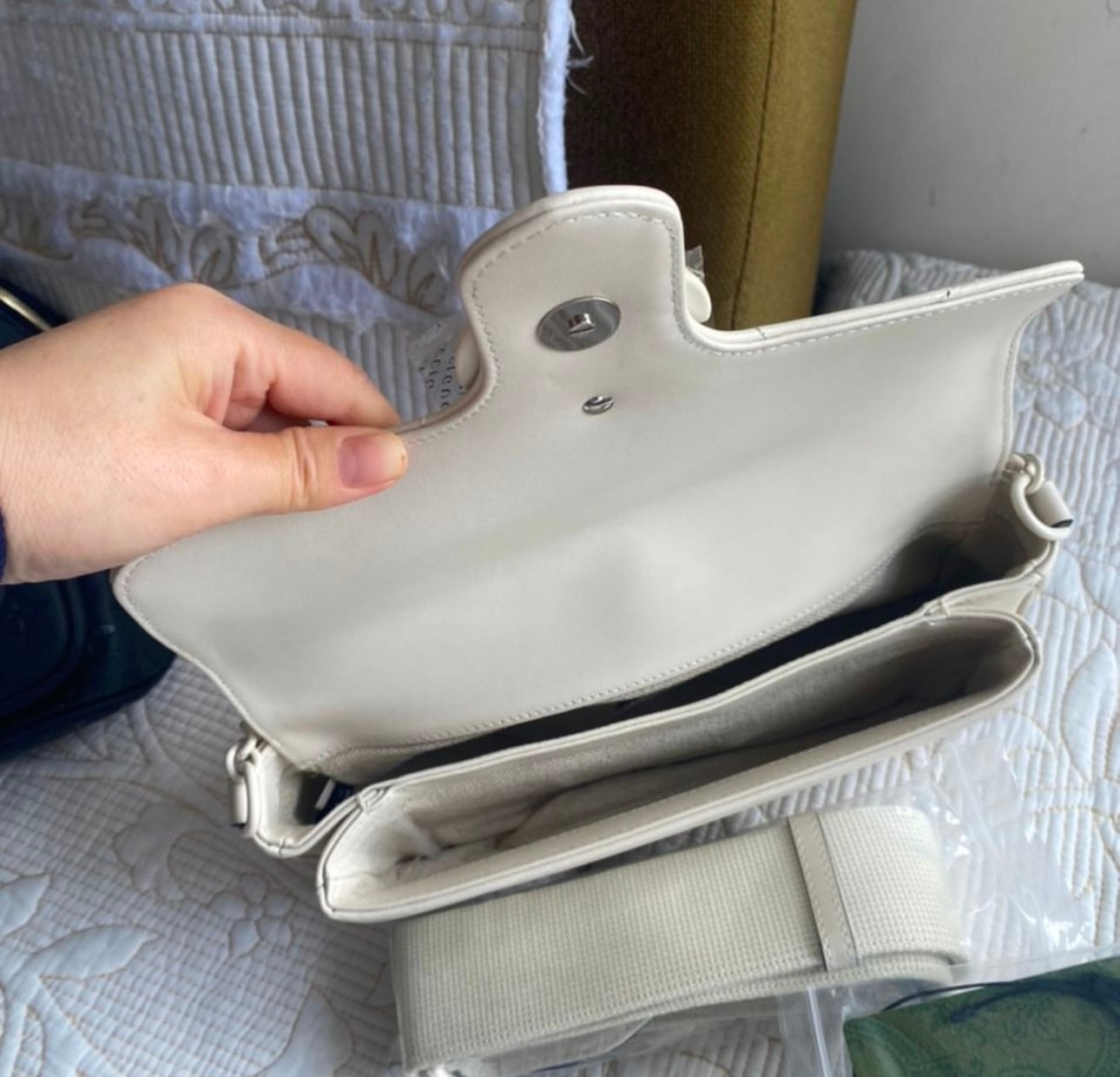 White Marmont Shoulder Bag