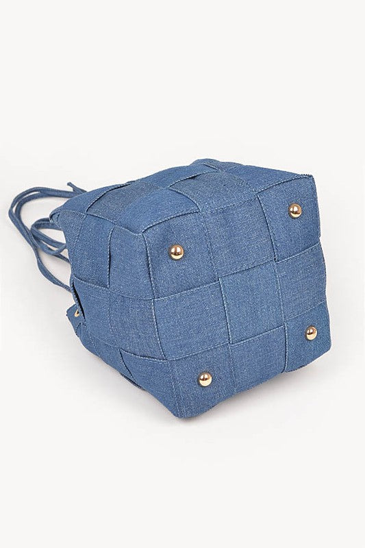 Weaved Denim Crossbody Bag