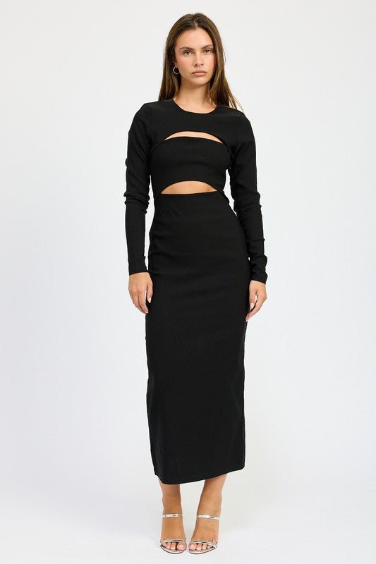 LOVER GIRL | CUTOUT MIDI DRESS