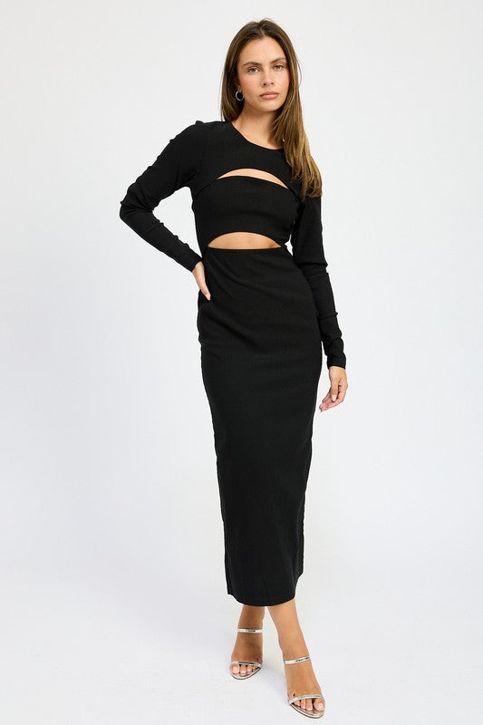 LOVER GIRL | CUTOUT MIDI DRESS