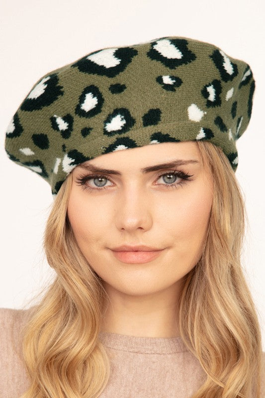 Leopard Stretch Beret | 5 Colors