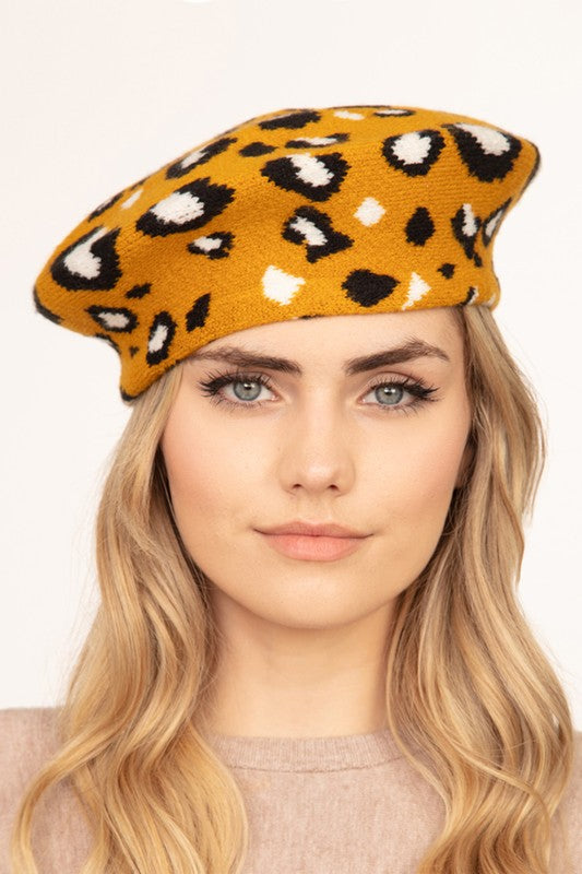 Leopard Stretch Beret | 5 Colors