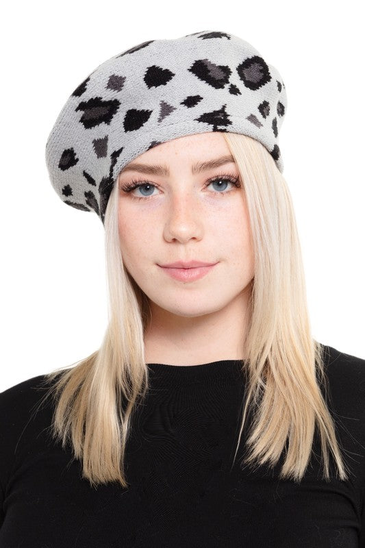Leopard Stretch Beret | 5 Colors