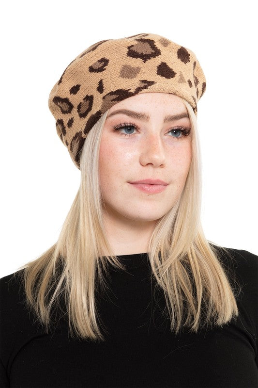 Leopard Stretch Beret | 5 Colors
