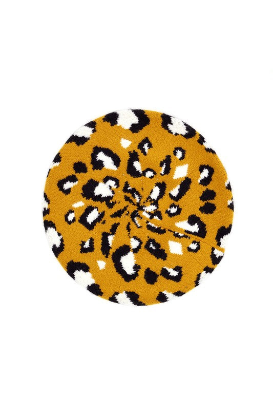 Leopard Stretch Beret | 5 Colors
