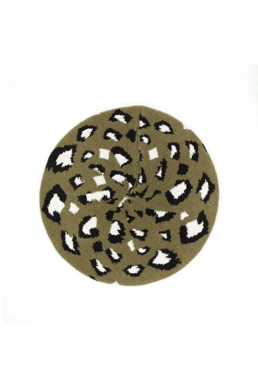 Leopard Stretch Beret | 5 Colors