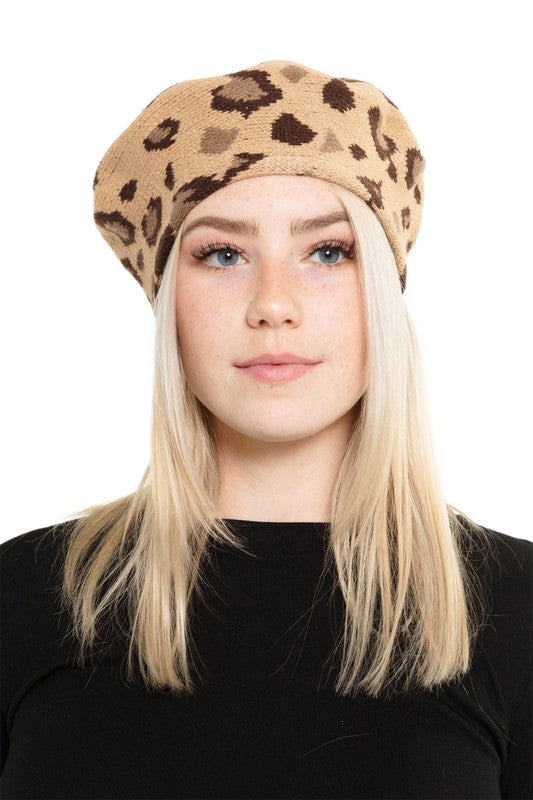 Leopard Stretch Beret | 5 Colors