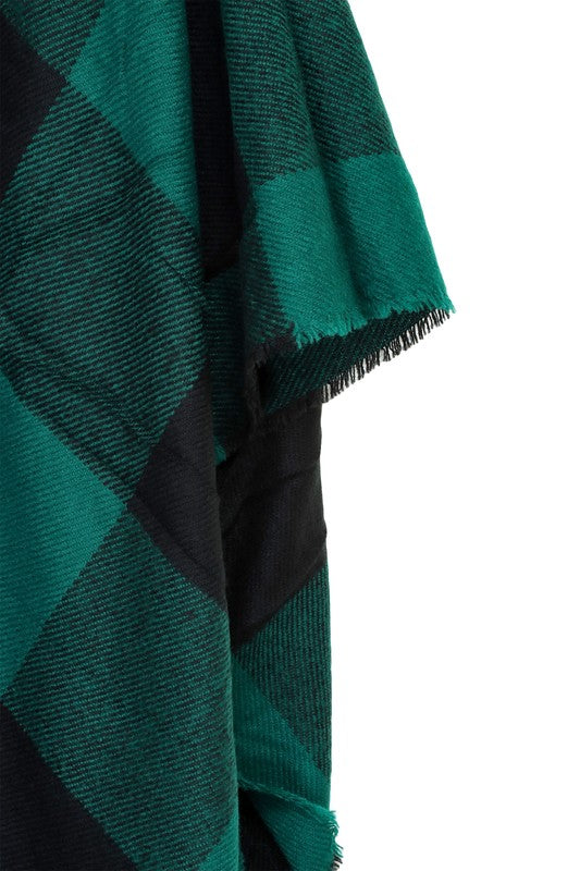 Check Plaid Ruana Poncho | 2 Colors