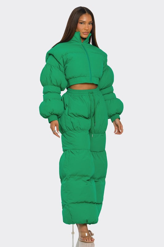 Green Fashion Puff Set
