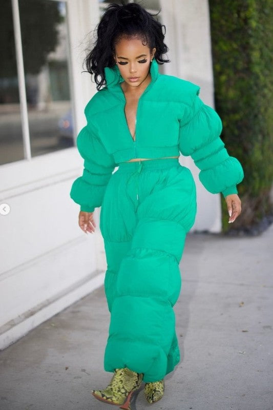 Green Fashion Puff Set