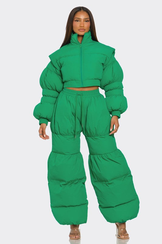 Green Fashion Puff Set
