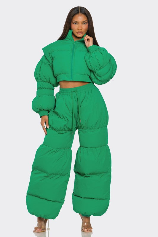 Green Fashion Puff Set