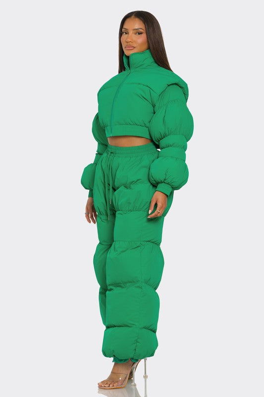 Green Fashion Puff Set