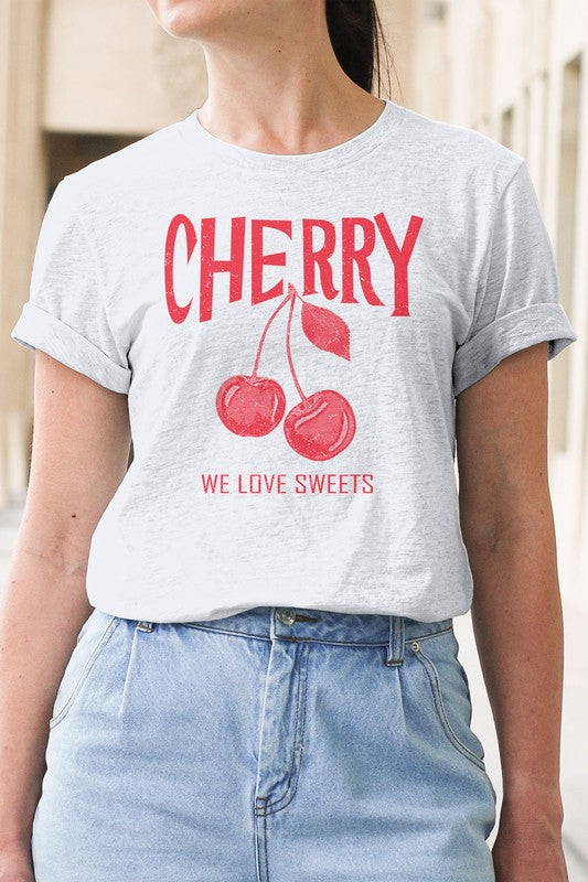 We love Sweet Cherry Graphic Tee