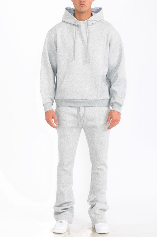 Mens Solid Fleece Flare Stacked SET (4 Colors)