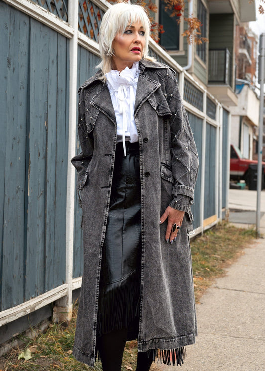 Downtown Girl | Denim Trench Coat