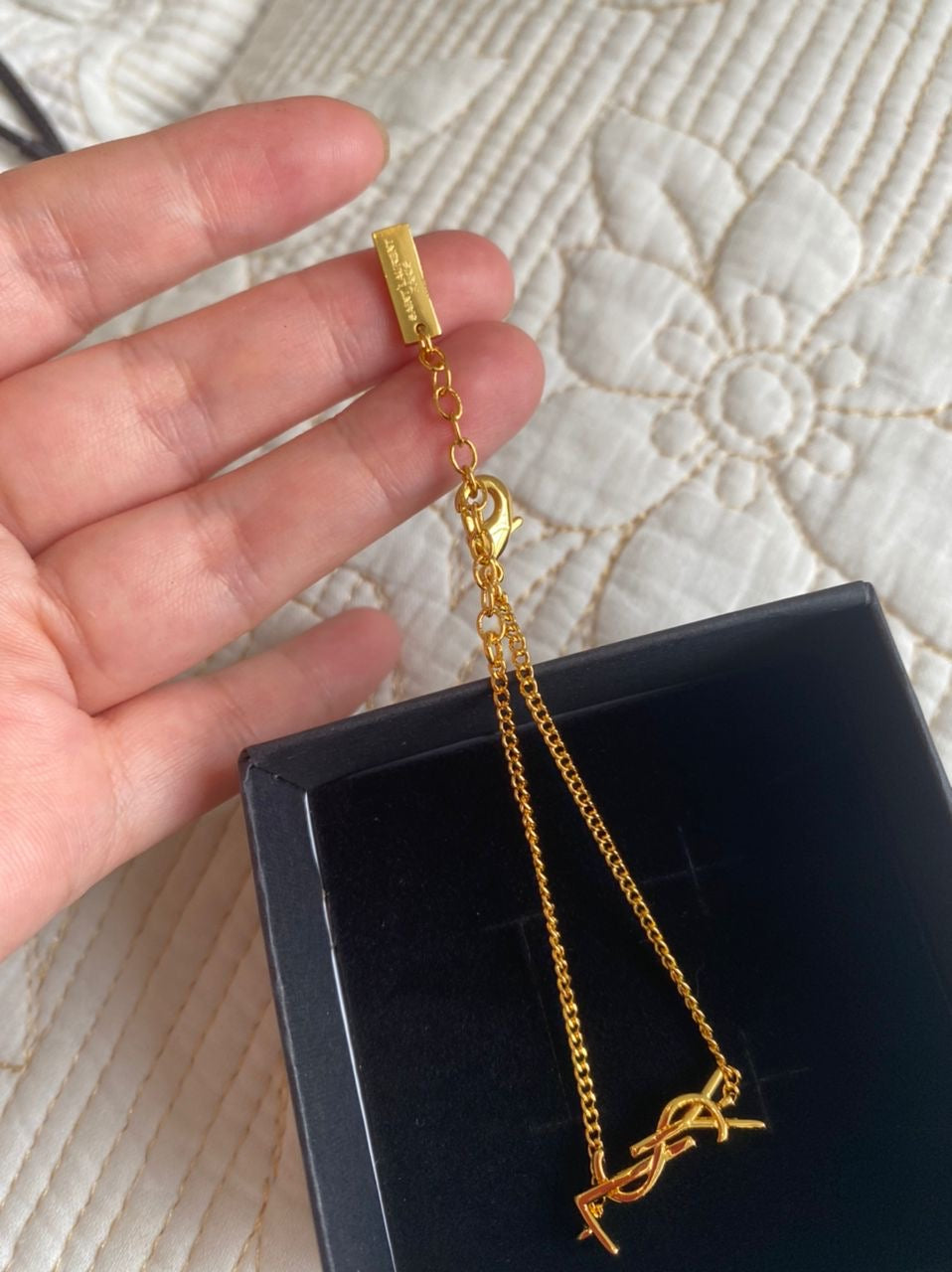 YSL LOGO Necklace & Bracelet Set