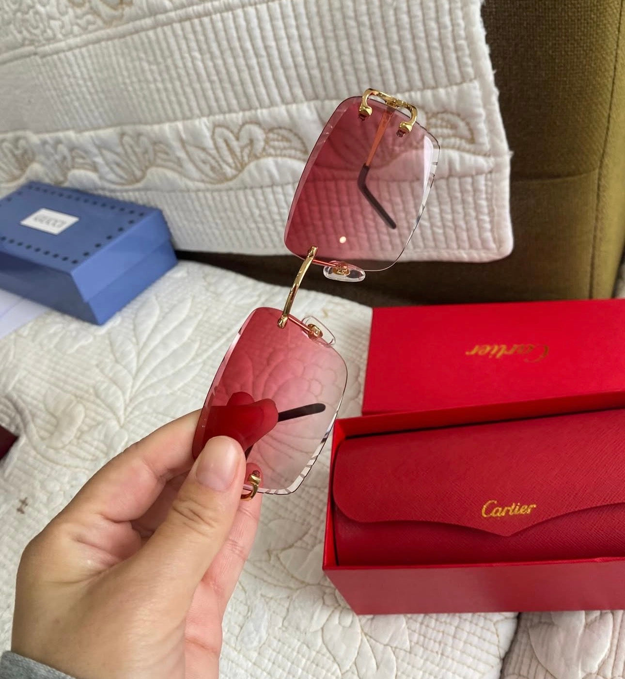 Cartier C-Décor Gold Wire Red Tint